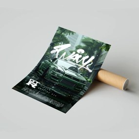Poszter Nissan Skyline R34 50x70 cm Ajándék ötlet