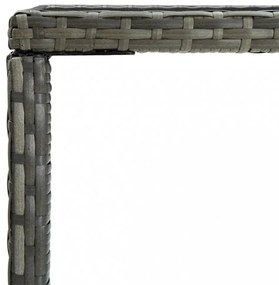 szürke polyrattan és üveg kerti bárasztal 70 x 70 x 110 cm