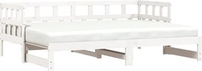 vidaXL fehér tömör fenyőfa kihúzható kanapéágy 80 x 200 cm