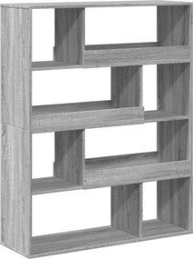 vidaXL szürke sonoma színű szerelt fa könyvespolc 100 x 33 x 125,5 cm