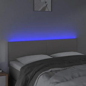 szürke műbőr LED-es fejtámla 144 x 5 x 78/88 cm