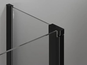 Mexen Mist, ötszögletű zuhanykabin, jobb oldali 90 x 90 cm, átlátszó üveg-fekete rács, 8A8-090-090-70-77-P