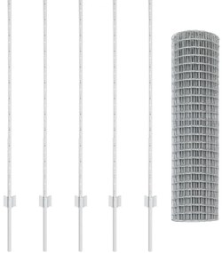 Kerti kerítés szett 2 db Galvanizált acél 10 x 1.2 m Tartós