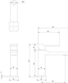 OMNIRES SL7710GR - Mosdócsap SLIDE 17 cm csiszolt grafit