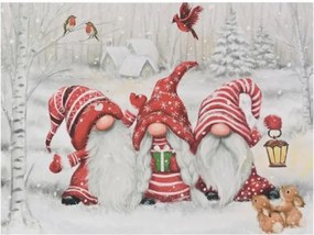 Fali kép Téli törpék LED 30 x 40 cm