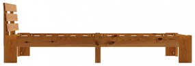 mézbarna tömör fenyőfa ágykeret 90 x 200 cm
