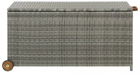 világosszürke polyrattan kerti tárolóláda 120 x 65 x 61 cm