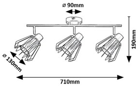 Rabalux 73069 - Spotlámpa EMERENCIA 3xE14/40W/230V