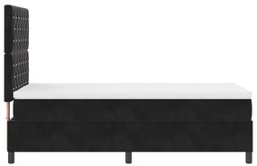 Ágykeret Matraccal és LED Fényekkel Fekete 100x200 cm Bársonyos