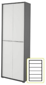 Polcosszekrény Hamila NEW TYP 05 (grafit + fehér). 1028758