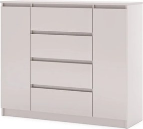 Komód 120 cm, 2 ajtóval és 4 fiókkal, kasmír színben. SIMPLE.