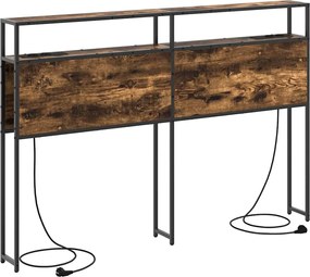 vidaXL Tároló fejtámla polcokkal Füstölt tölgy 160 cm Faanyag