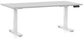 Állítható magasságú asztal OfficeTech C, 160 x 80 cm, fehér alap, világos szürke