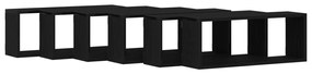 Falipolc 6 db Fekete Tölgy 60x15x23 cm Műanyag