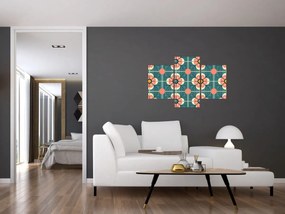 Kép - Retro virágminta (90x60 cm)