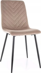 Daren Velvet szék fém váz fekete szövet c. Bézs bársony bluvel 40