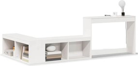 vidaXL fehér tömör fenyőfa éjjeliszekrény íróasztallal 232x112x75 cm