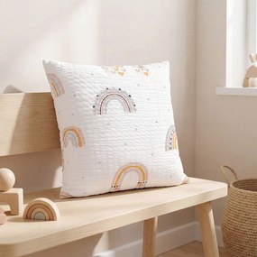 Goldea gyermek krepp párnahuzat - festett szivárványok 40 x 40 cm