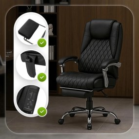 GIORGIO forgó masszázsfotel, fekete