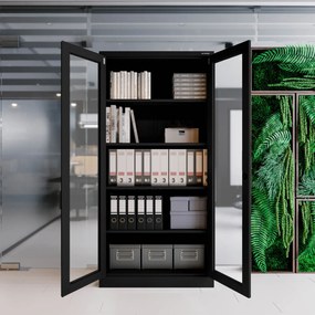 AMELIA vitrin 900 x 1850 x 400 mm, fekete