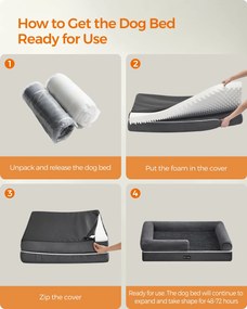 Ortopéd kutyafekhely levehető, mosható huzattal, csúszásmentes aljjal