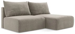 Bézs kinyitható-tárolóhelyes sarokkanapé (jobb oldali) Kalena – Makamii