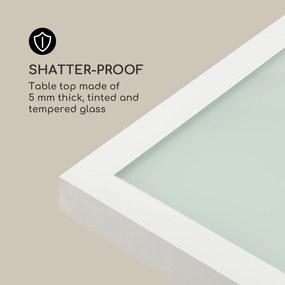 Blumfeldt Pamplona extension, kerti asztal, 180 x 83 cm max., alumínium, üveg, fehér