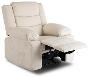 Relaxfotel Bézs Kordbársony Kárpittal. Arturo