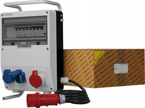 Építőipari kapcsolószekrény állványon 16A kábellel 2x230V Schuko kapcsolószekrény