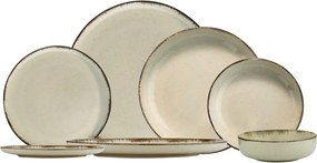 Tányérkészlet porcelán, fahéj, 24 darabos