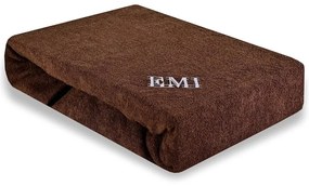 EMI Barna frottír gumis lepedő, 90x200-as lap