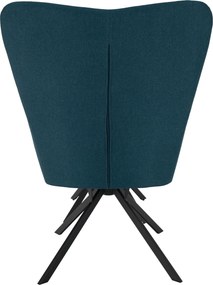 Dizájnos forgó fotel lábtartóval, petróleum zöld/fekete, KOMODO TYP 2