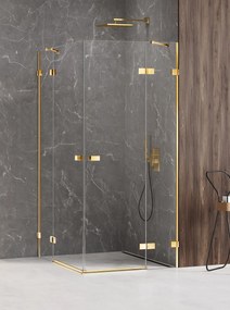 New Trendy Avexa Gold Shine zuhanykabin 90x90 cm négyzet arany fényes/átlátszó üveg EXK-1697