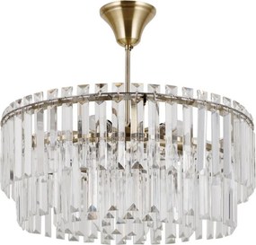 ITALUX PND-22320-6-ABR BUENA Kristály Függesztett Lámpa Antik Bronz, Átlátszó E14 IP20