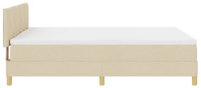Box Spring Ágy Matrac Krém 160x200 cm Szövet