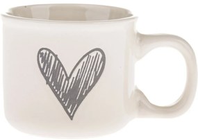 6 darabos kerámia bögrés szett Srdíčko II, 90 ml,szürke