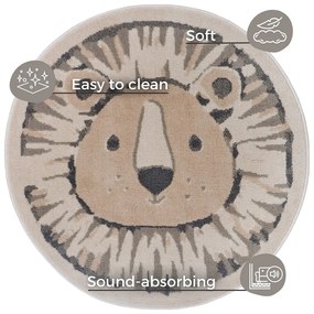Bézs gyerek szőnyeg ø 100 cm Lion – Hanse Home