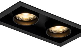 6 darabos modern, fekete, állítható, 2 fényű süllyesztett spotlámpa szett - Roof