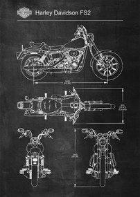 Poszter Harley Davidson FS2 Retro Patent Poster