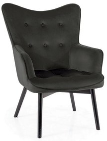 Camden Velvet fotel, fekete