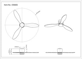 Globo Armando 03666S távirányítós mennyezeti ventilátoros lámpa, 20W LED, 3000K-6500K, 1450 lm
