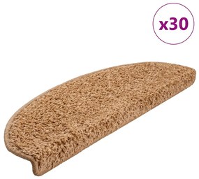 30 db bézs színű, félkör alakú lépcsőszőnyeg 65 x 21 x 4 cm, nagy