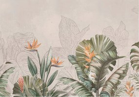 Flizelin Fali tapéta Prémium Trópusi virágok 208x146 Ragasztó