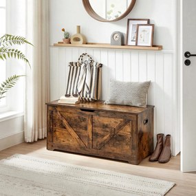 Tárolódoboz fedéllel TAYLOR 100x40 cm, rusztikus barna