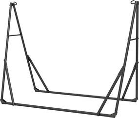 Outsunny összecsukható függőágytartó — állítható 175–290 cm, hordozható acélszerkezet hordtáskával, 120 kg teherbírás (fekete) | Aosom
