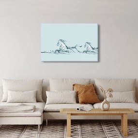 Kép - Vízcseppekből álló lovak (90x60 cm)