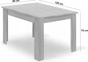 AKCIÓ Fehér étkezőasztal sonoma tölgy dekorral 120x80 MADO II. osztály