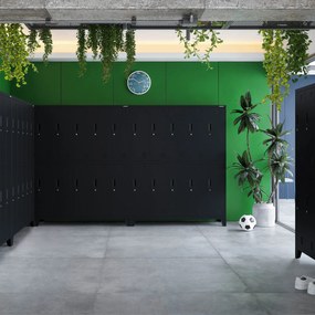 Fém BHP öltözőszekrény 10 ajtóval BARTEK 1360 x 1720 x 450 mm, fekete