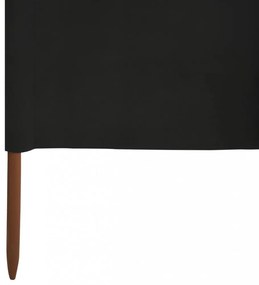fekete szövet 3-paneles szélfogó 400 x 160 cm