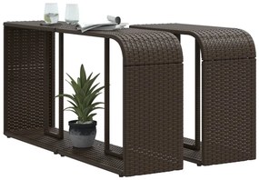 2 db barna polyrattan tárolópolc